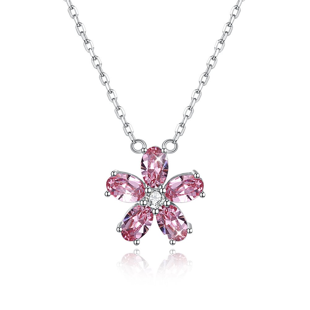 Austrian Crystal Necklace Women's Diamond  Flower Pendant