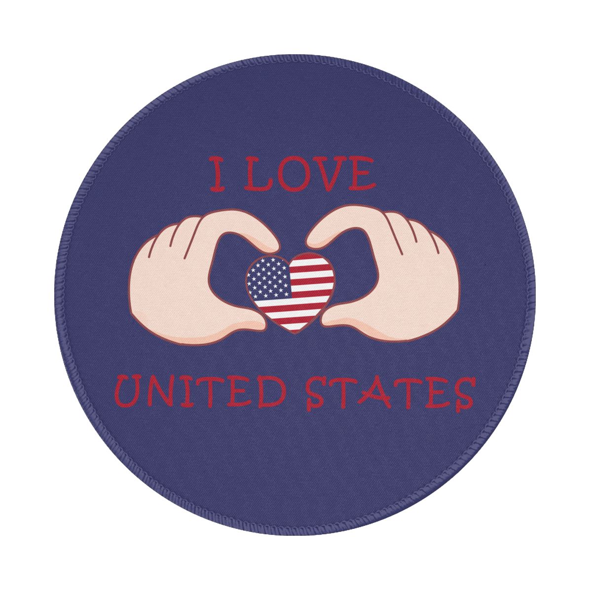 I Love United States Non-Slip Rubber Round Mouse Pad