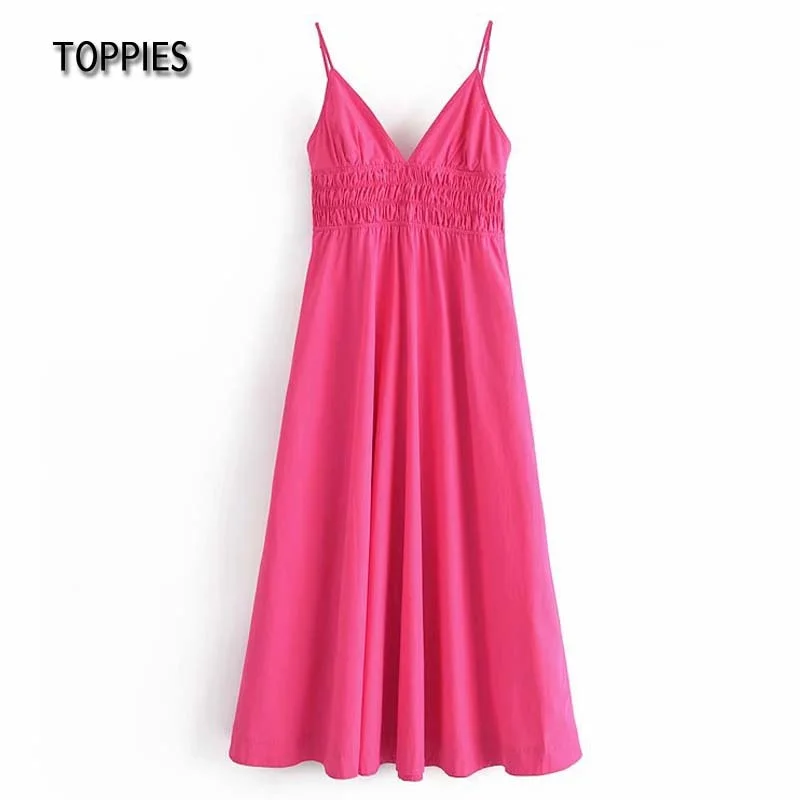 Toppies Summer Party Dress Woman Sexy Sleeveless Maxi Dress Slim Waist A-line vestidos mujer 2021