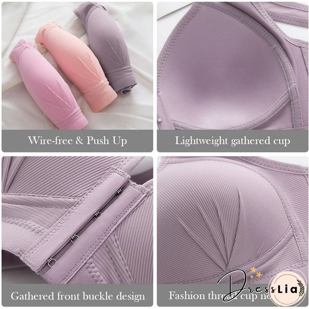 Sexy Plus Size Front Closure Sports Bra Push Up Fitness Underwear Shockproof BreathableGym Fitness Running Yoga Sports Top