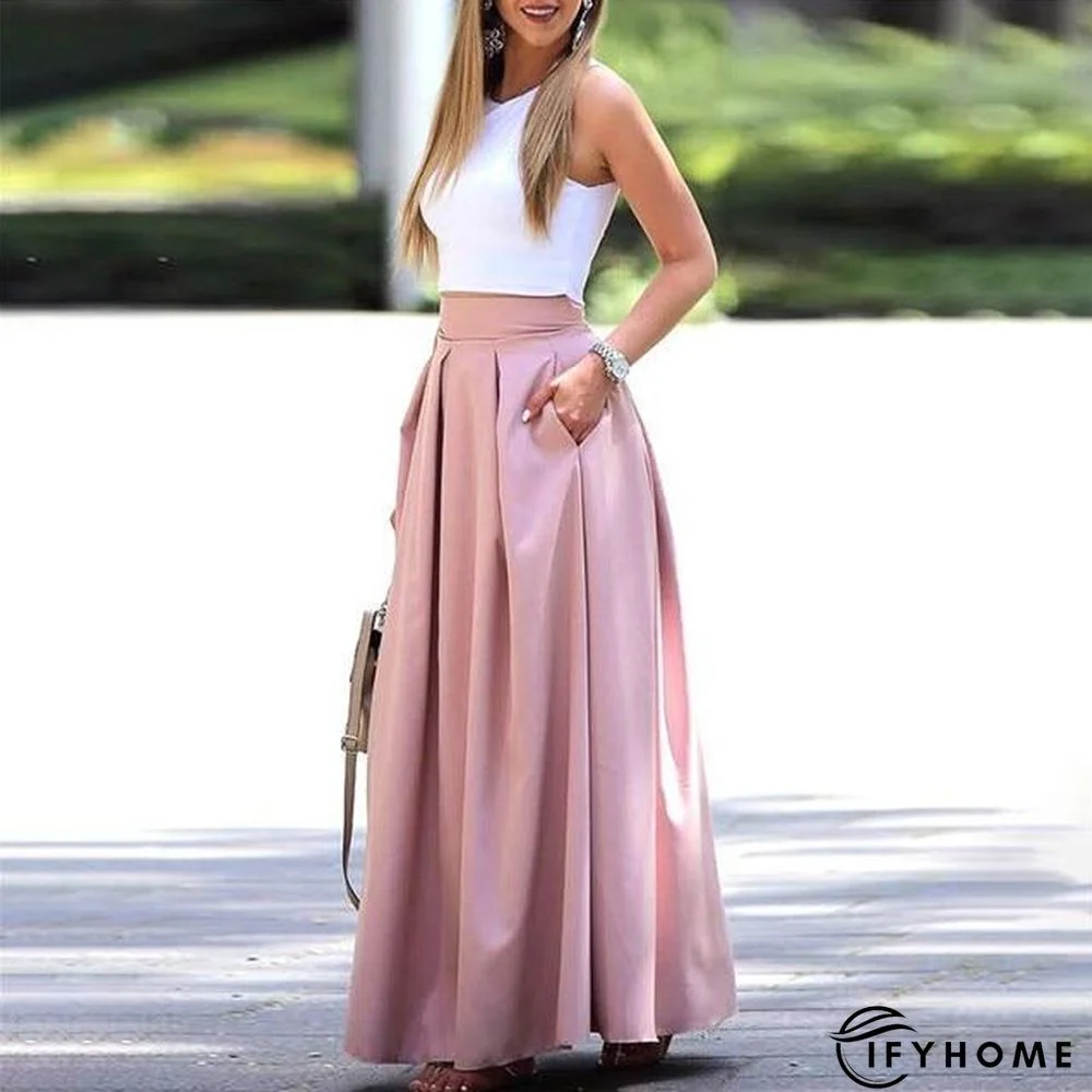 Summer fashion casual  elegant  women pleated maxi skirt | IFYHOME