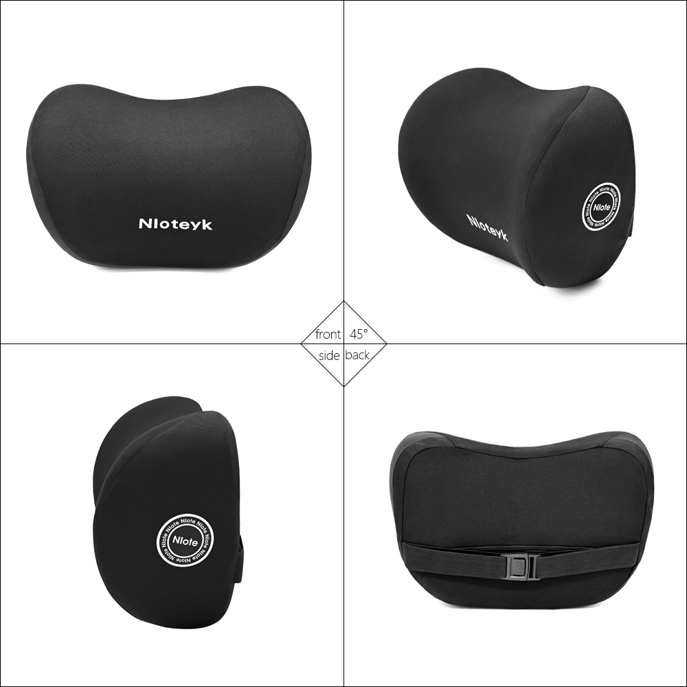 Tegooe Ergonomic Car Seat Memory Foam Neck Pillow Headrest and Lumbar Support Cushion Set