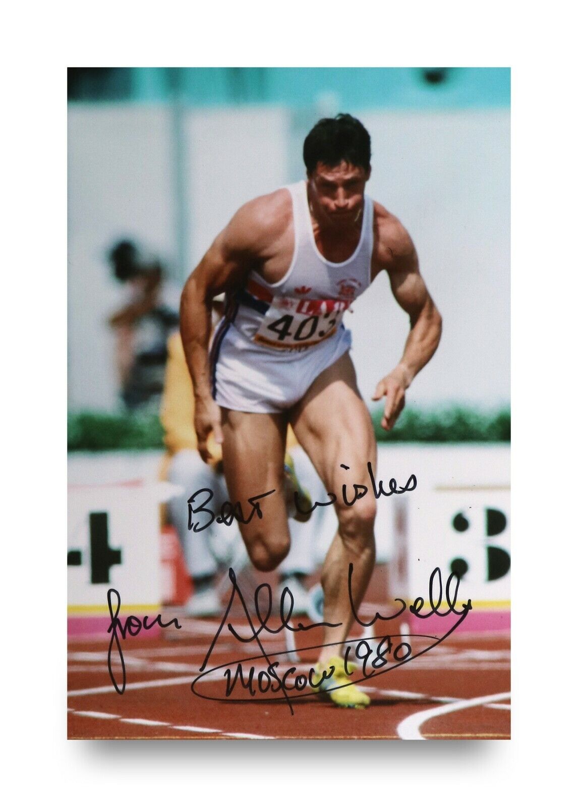 Allan Wells Signed 6x4 Photo Poster painting Olympic Champion Moscow 1980 Genuine Autograph +COA