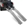 [US Local Warehouse] 2PCS 85 Inch Aluminum Motorcycle Ramp with Handle Truck Ramps with Safety Straps and Gloves Heavy Duty Folding Loading Ramps for Pickup Trucks