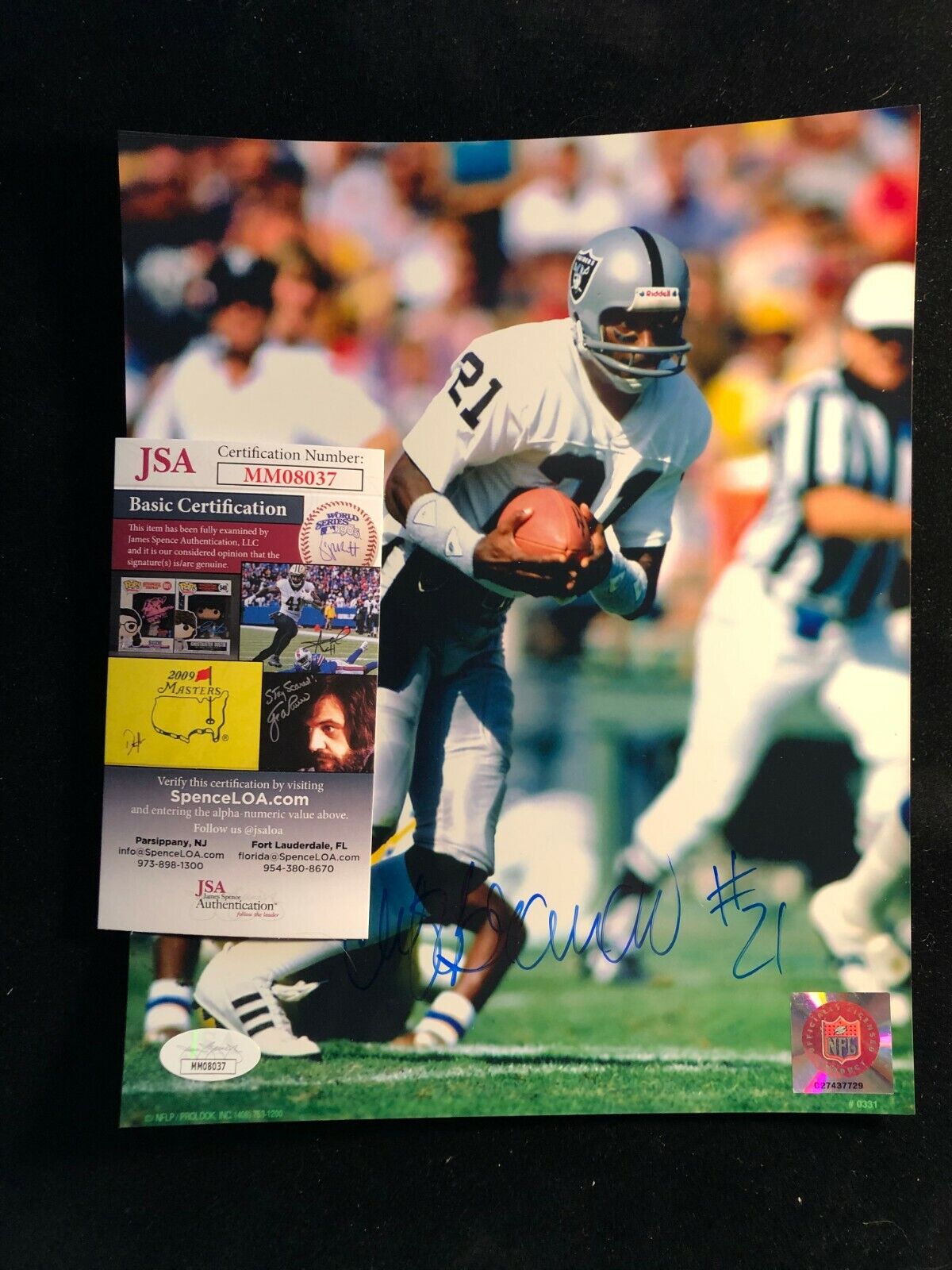 Cliff Branch Signed White J Autographed Photo Poster painting Oakland Raiders Las Vegas JSA Cert