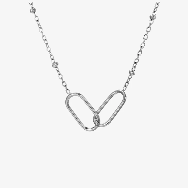 For Unbiological Daughter - We're Forever Linked Together Double Circle Necklace
