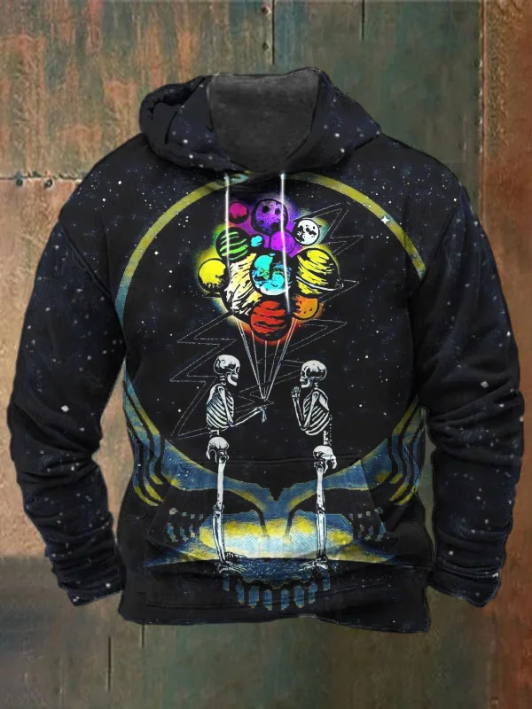 Unisex Skull Print Heavyweight Hoodies