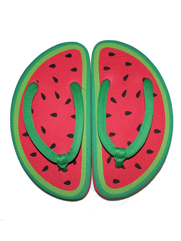 Summer Fruit Cartoon Cute Pattern Flat Shoes Flip Flops