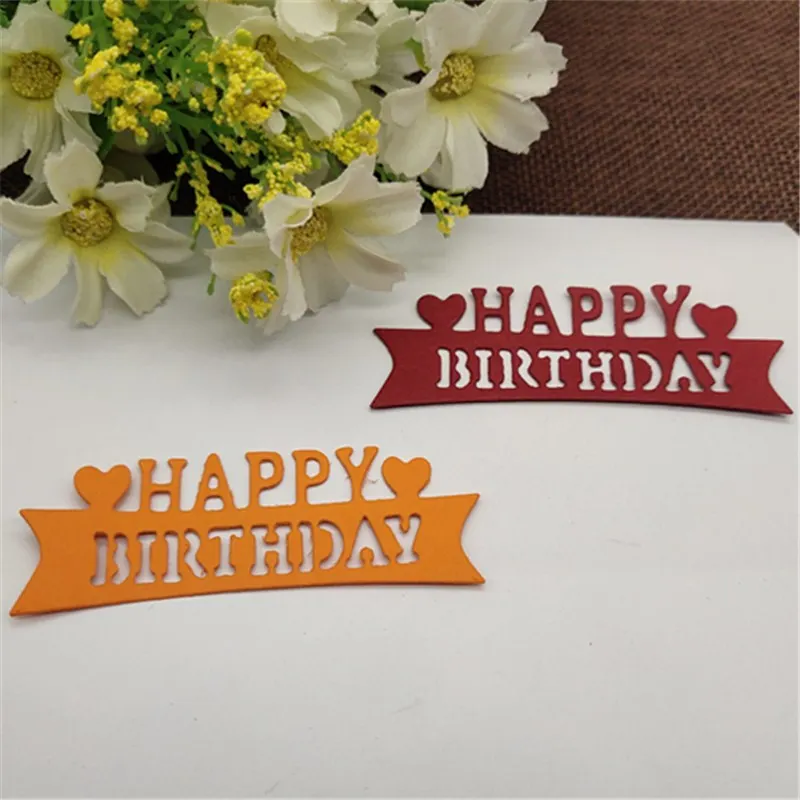 Happy Birthday Words Metal Cutting Dies Craft Stamps die Cut Embossing Card Make Stencil Frame Art Cutte
