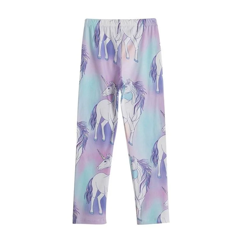 Unicorn Pattern Girls Leggings Spring Summer Girls Tights Pants Kids Trousers Leggings for Girls Elasticity Breathable Pants