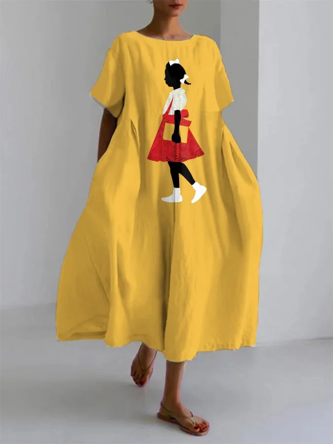 Women‘s Black Gistory Black Girl Print Dress 