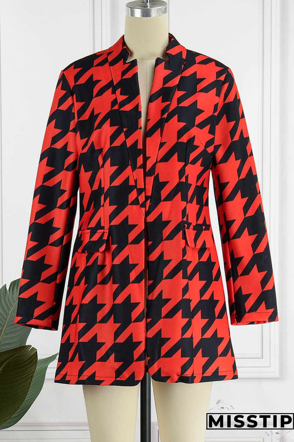 Green White Casual Print Patchwork Cardigan Turn-back Collar Outerwear