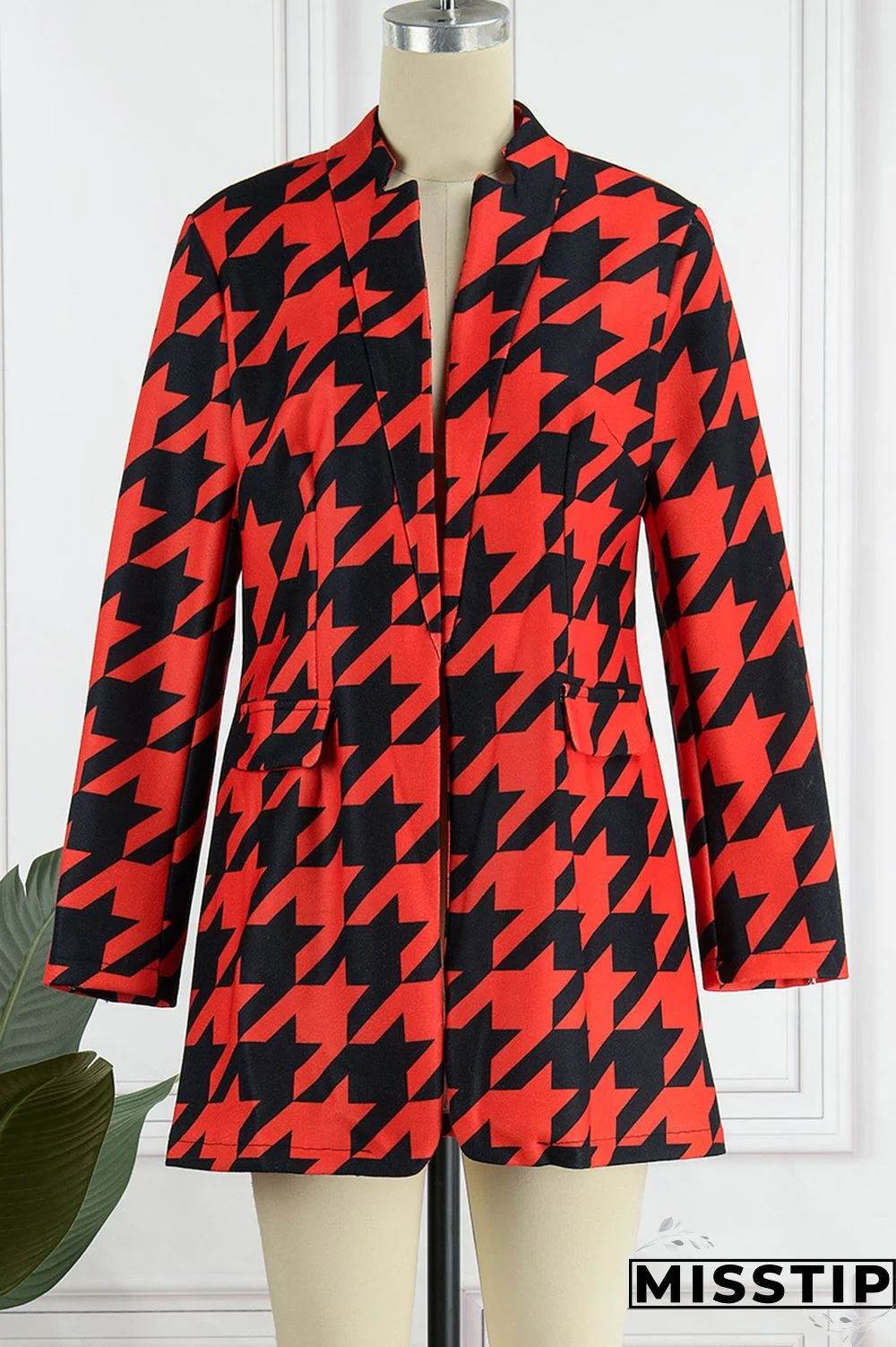 Green White Casual Print Patchwork Cardigan Turn-back Collar Outerwear