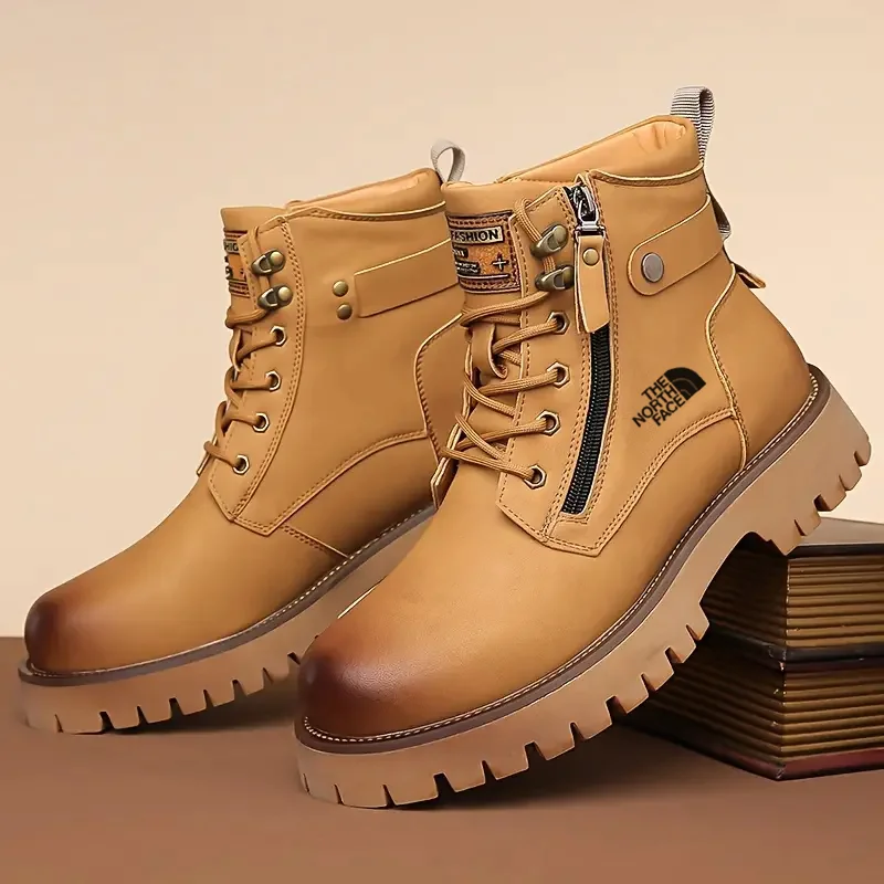 Нови мъжки туристически обувки от телешка кожа (коригират стъпалото, предпазват глезена и облекчават болките в коленете)