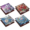 Blaue Blumen Holz-DIY 5D Diamantmalerei Notizbox 640 Notizbl&ouml;cke B&uuml;ro Startseite