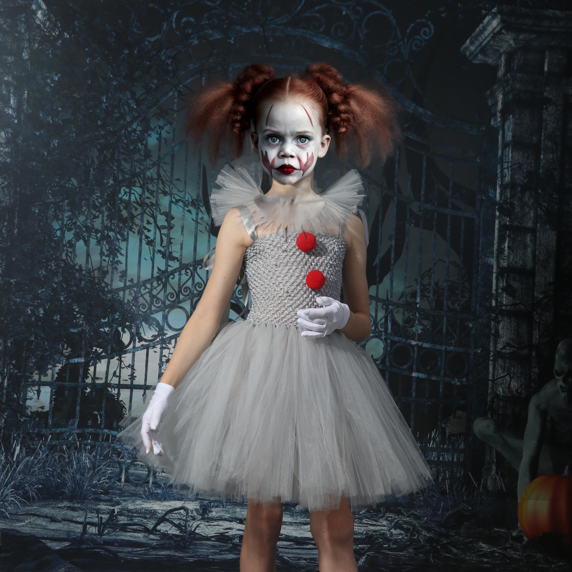 Kid IT Movie Pennywise Scary Clown Costume Dress - Ladylim