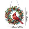 Diamond Painting Cardinal Wreath Hanging Sign for Wall Door Decor