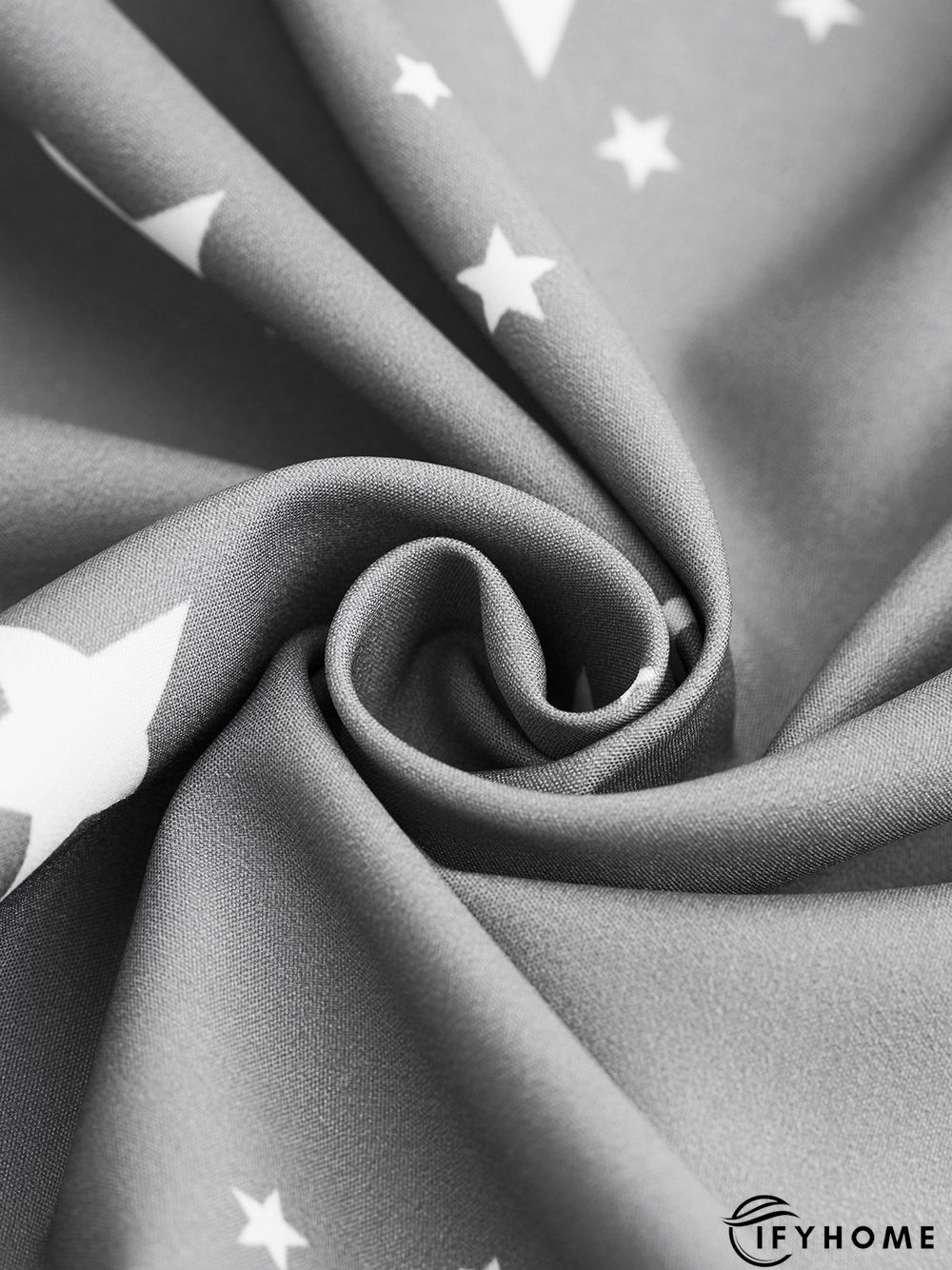 Gray Star&Moon Printed Stand Collar Half Sleeve Casual Shift Top | IFYHOME