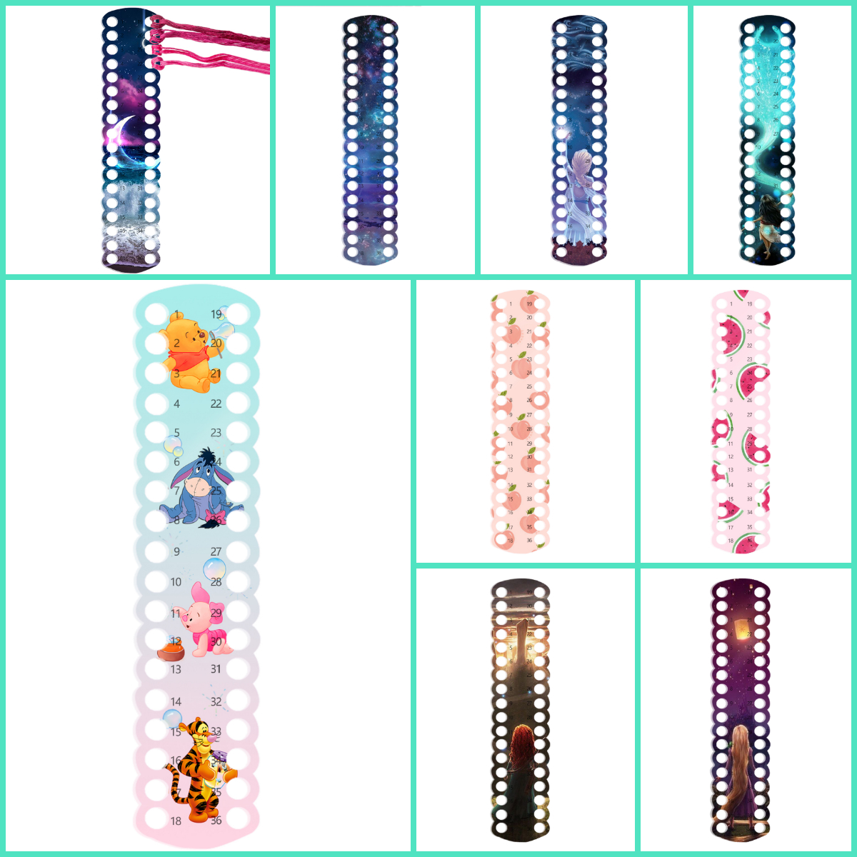 2pcs) 40 holes Embroidery Floss Organizer Cross Stitch Thread Holder Line  Storage Boards