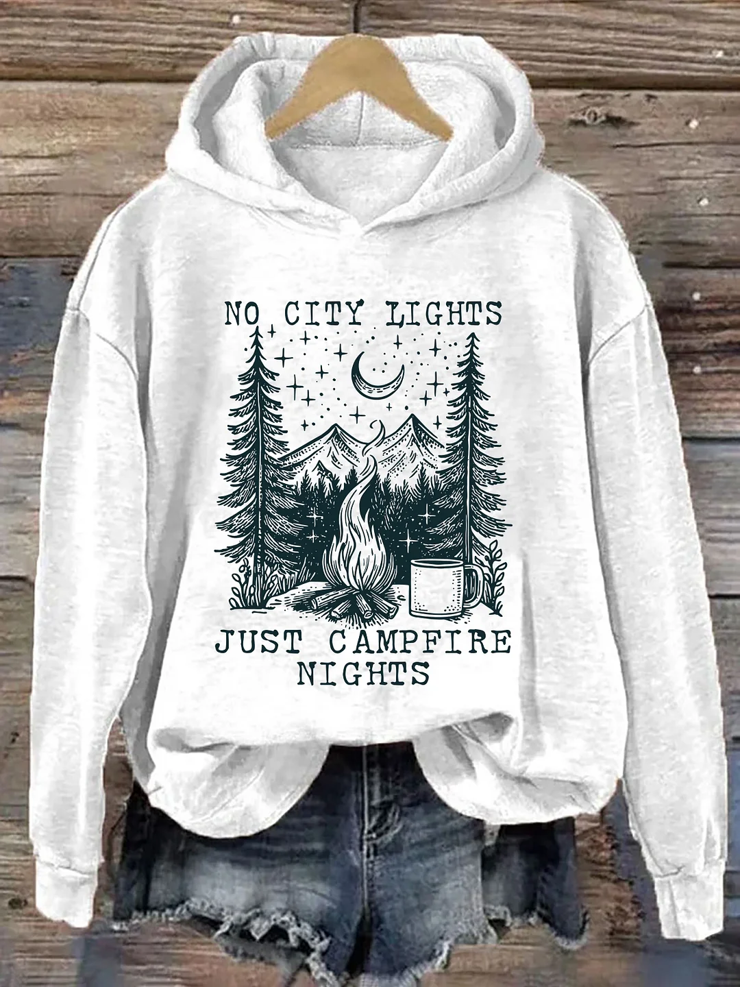 No City Lights Just Campfire Nights Hoodie