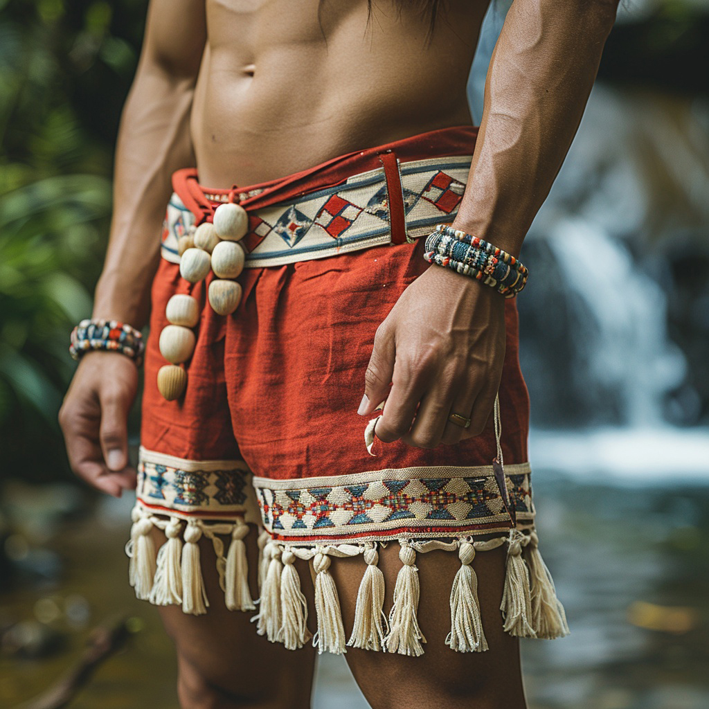 Retro Casual Ethnic Style Shorts Style Shorts Without Belt