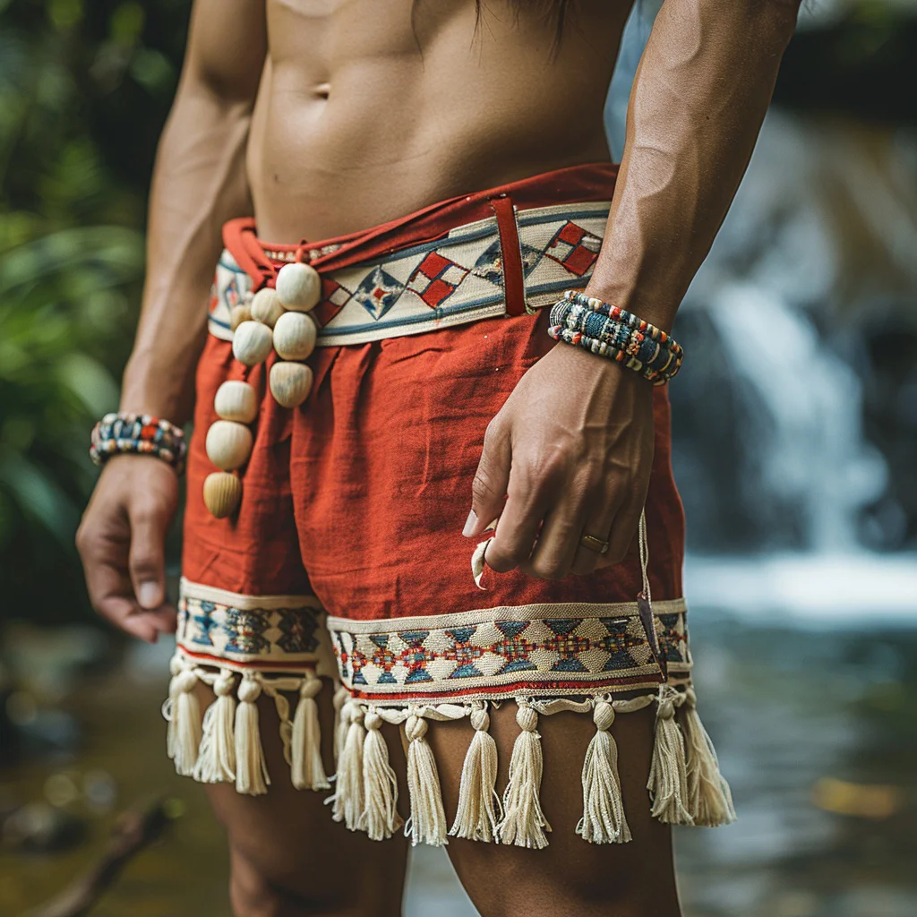 Ethnic Style Shorts Without Belt-inspireuse