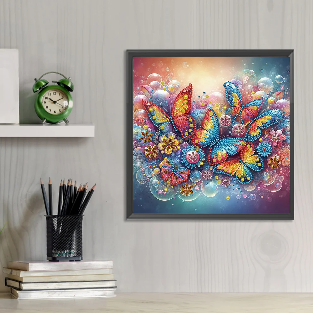 Diamond Painting - Partial Special Shaped Drill - Butterfly(Canvas|30*30cm)