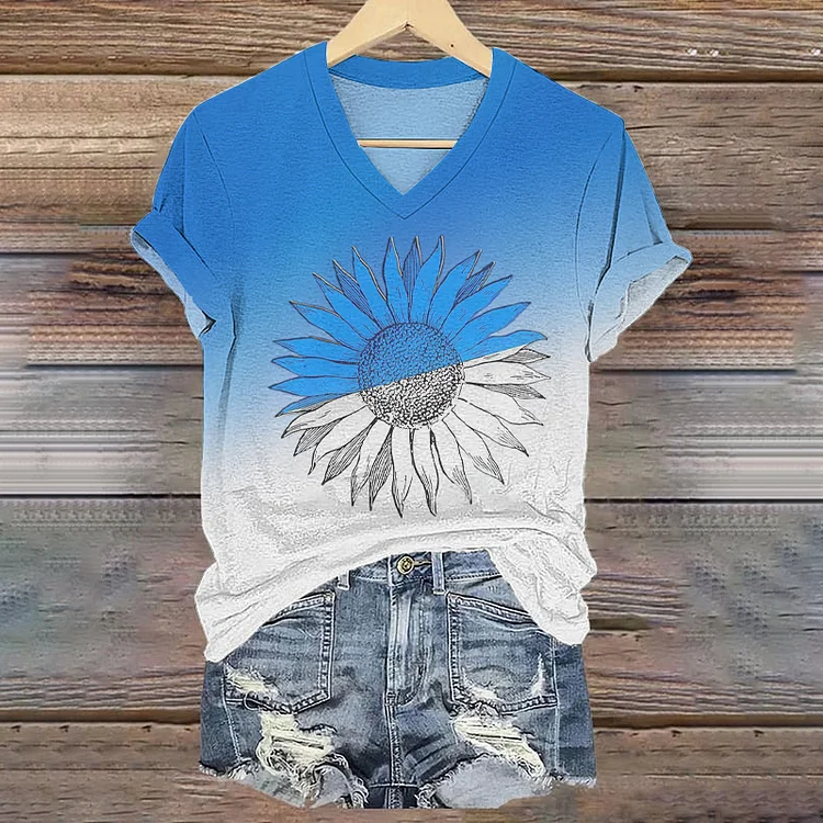 Simpfit T-Shirt mit Aufdruck „We Hope Free Forever Stop Ukr War“