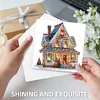 (US Only)6PCS DIY Diamond Art Greeting Cards Xmas House Congratulations Thank You Cards