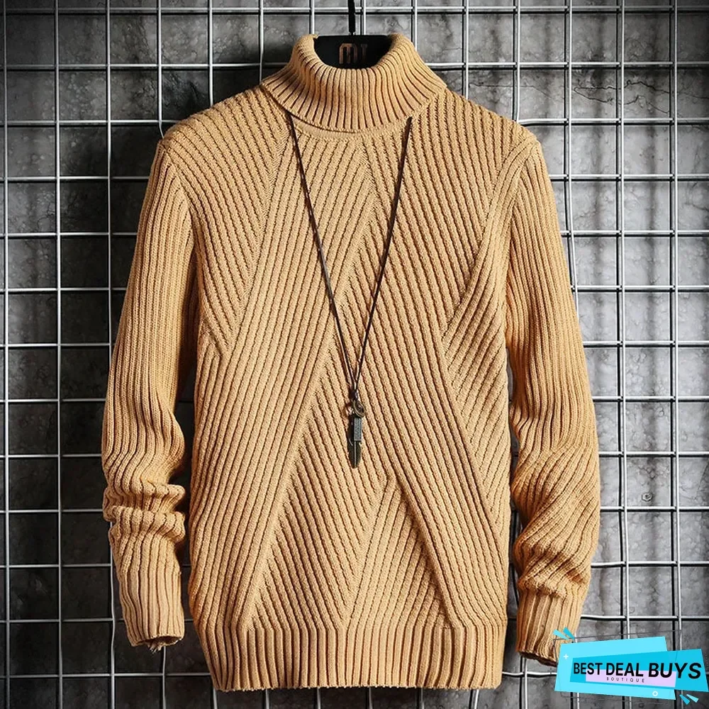 Men's Twill Turtleneck Sweater