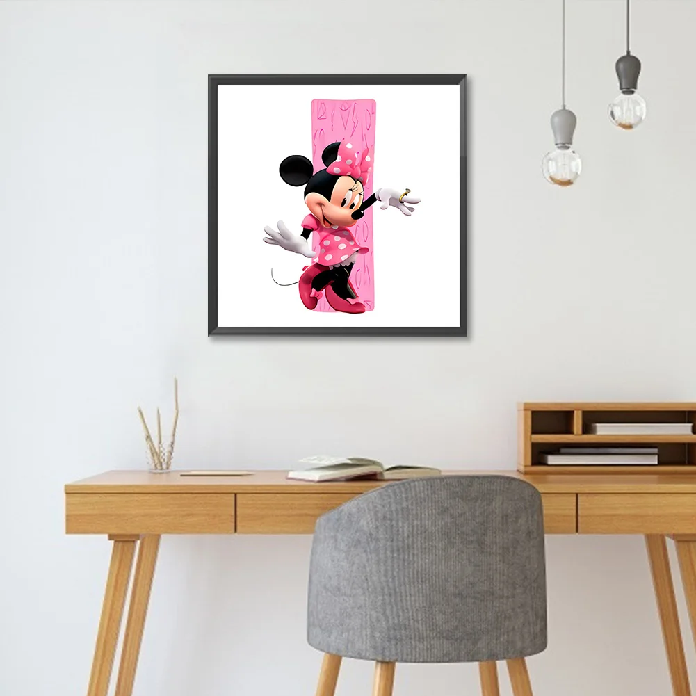 Full Round Diamond Painting 30*30cm - Minnie Mouse And The Letter I