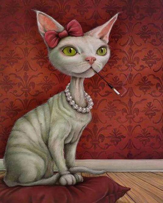 

Cat Smoking – Paint By Numbers - 40*50CM, 501 Original
