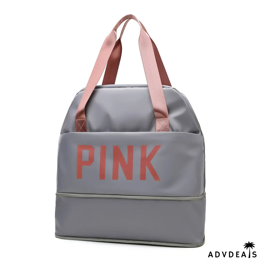 PINK Letter Print Dry and Wet Separation Extend Bag