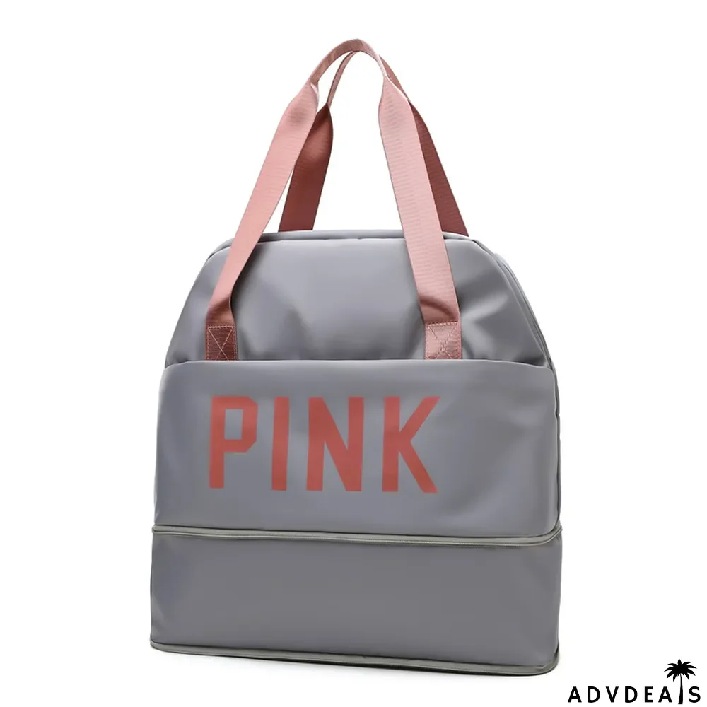 PINK Letter Print Dry and Wet Separation Extend Bag