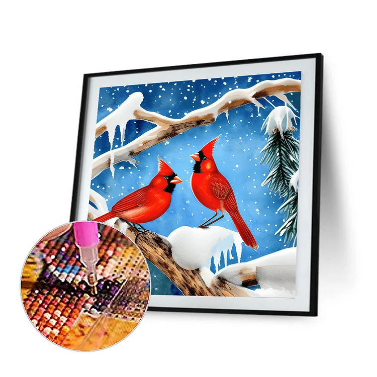 4pcs/Set Cardinal - Full Round - Diamond Painting (30*30cm)