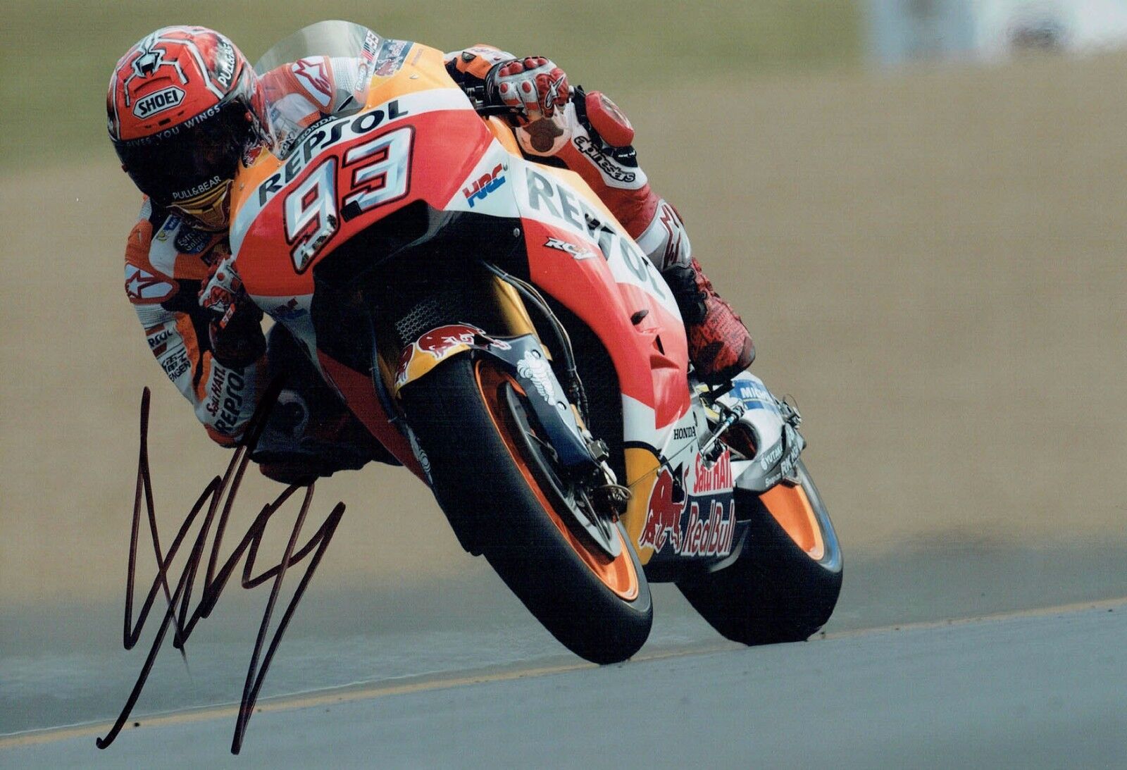 Marc MARQUEZ 2017 Silverstone SIGNED 12x8 Autograph Photo Poster painting C AFTAL COA MOTOGP