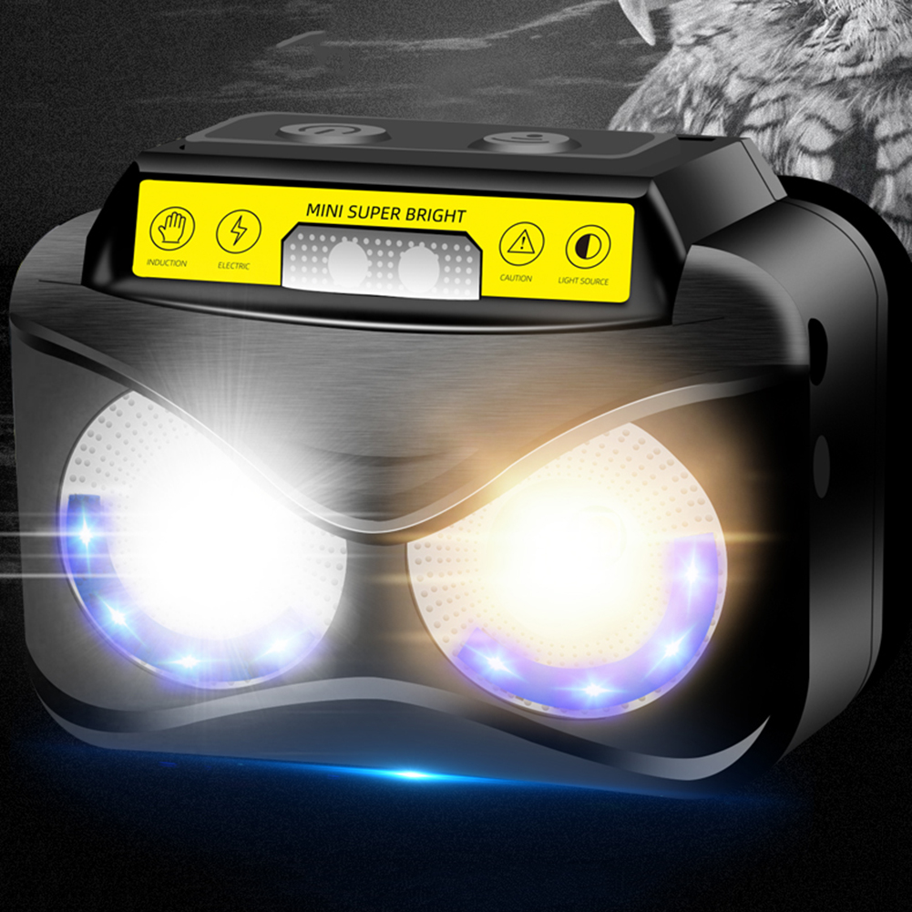 

XPG COB Yellow Super Bright Headlamp Outdoor USB Charging Sensor Flashlight, 501 Original