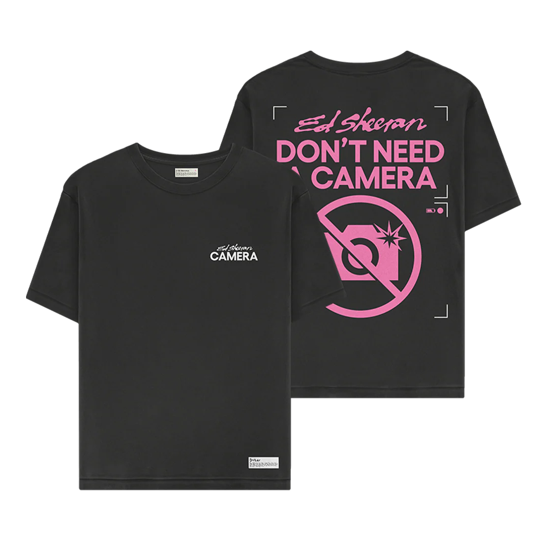 "PLAY Camera graphic t-shirt inspired by Ed Sheeran with chest print"