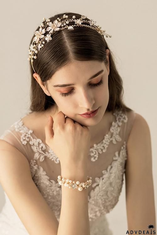 Pearl Rhinestone Flower Headband