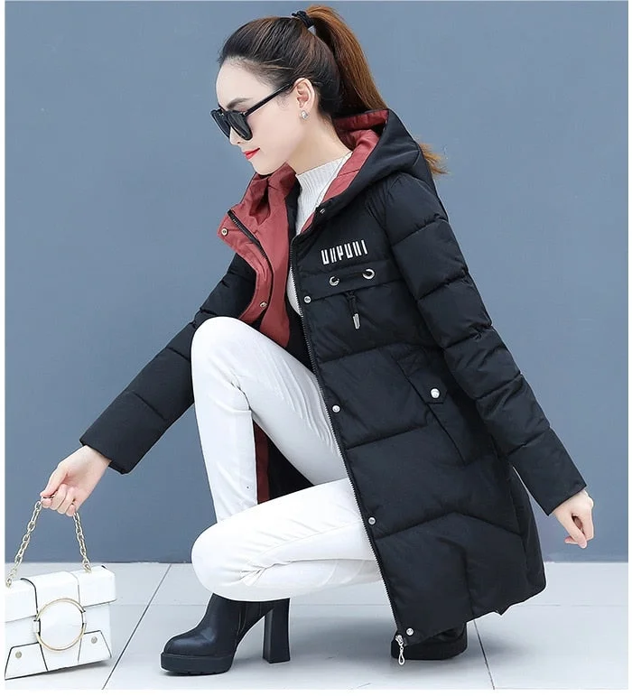Winter Down Cotton Jacket Womens Parkas 2021 New Thick Warm Coat Student Hooded Overcoat Plus size Female Cotton Padded Jackets
