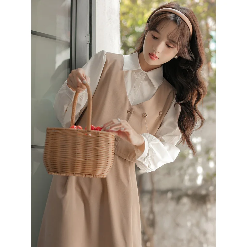 Giftitrends fancy dresses long French Elegance Long Sleeve Dress For Women Autumn Season Artistic Style Student Teacher Dresses Women's Clothing Ml6136