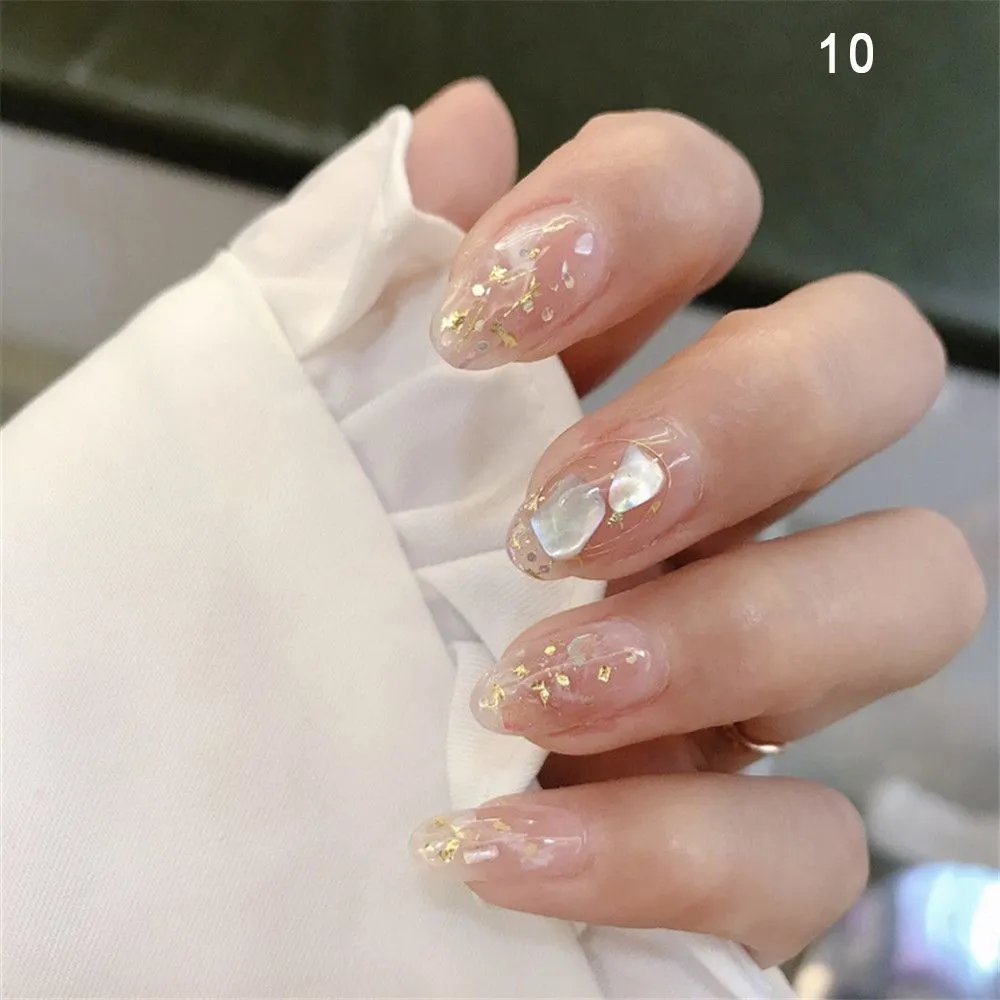 24Pcs/Set Cat Eye Phototherapy Nail Patch Wearable Fake Nail Short False Nail Wedding For Winter Autumn Wearable Full Cover-Nail Inspo