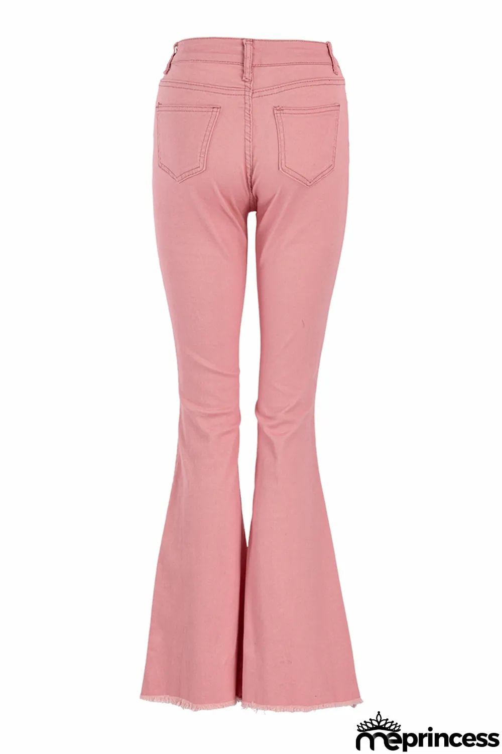 Pink Fashion Casual Denim Flared Pants
