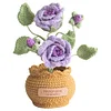 Crochet Flowers Potted Plants Decorative Crochet Ornaments DIY Gifts for Friends