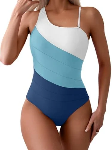 One Shoulder Tummy Control One Piece Swimsuit