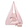 Polka Dot Nylon Storage Shoulder Bag with Key Ring Expandable Keychain Tote Bag Large Capacity Stylish Foldable Tote Handbag for Shopping Travel Commute