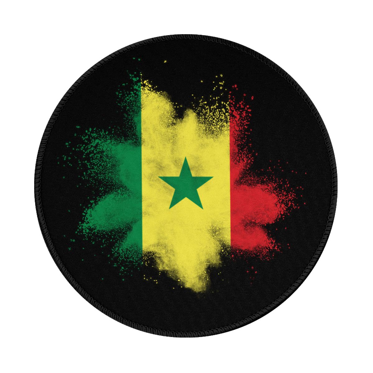 Senegal Ink Spatter Non-Slip Rubber Round Mouse Pad
