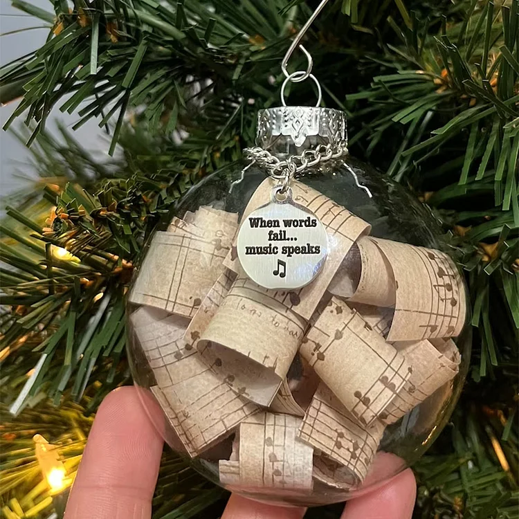 Sheet Music Christmas Ball Ornament Christmas Tree Decor Gifts for Family Friends