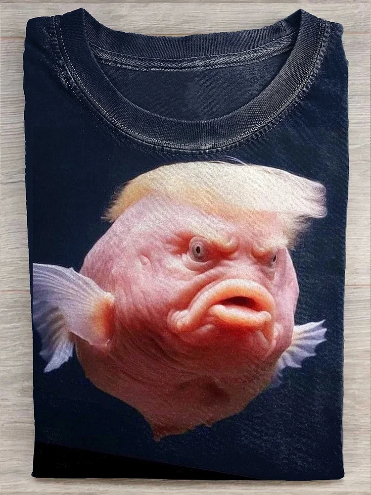 Teecade Teecade Funny Chubby Blonde Fish T-shirt