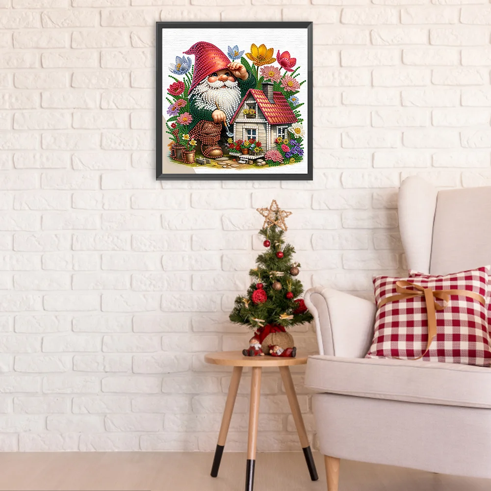 Diamond Painting - Partial Special Shaped Drill - Easter Garden Gnome(Canvas|30*30cm)